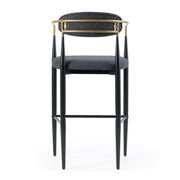 Buchtel - Mid-Century Modern Dark Grey + Gold Arm + Black Bar Chair — view 3