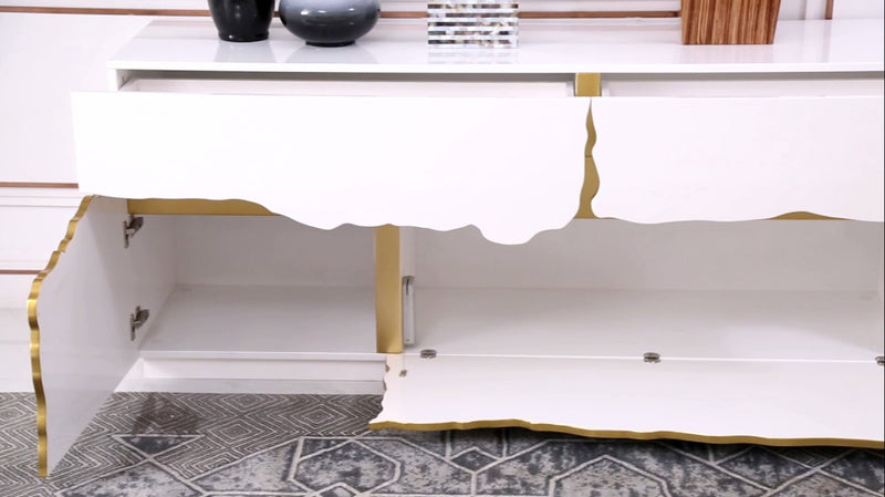 Aspen Modern White & Gold Buffet — view 3
