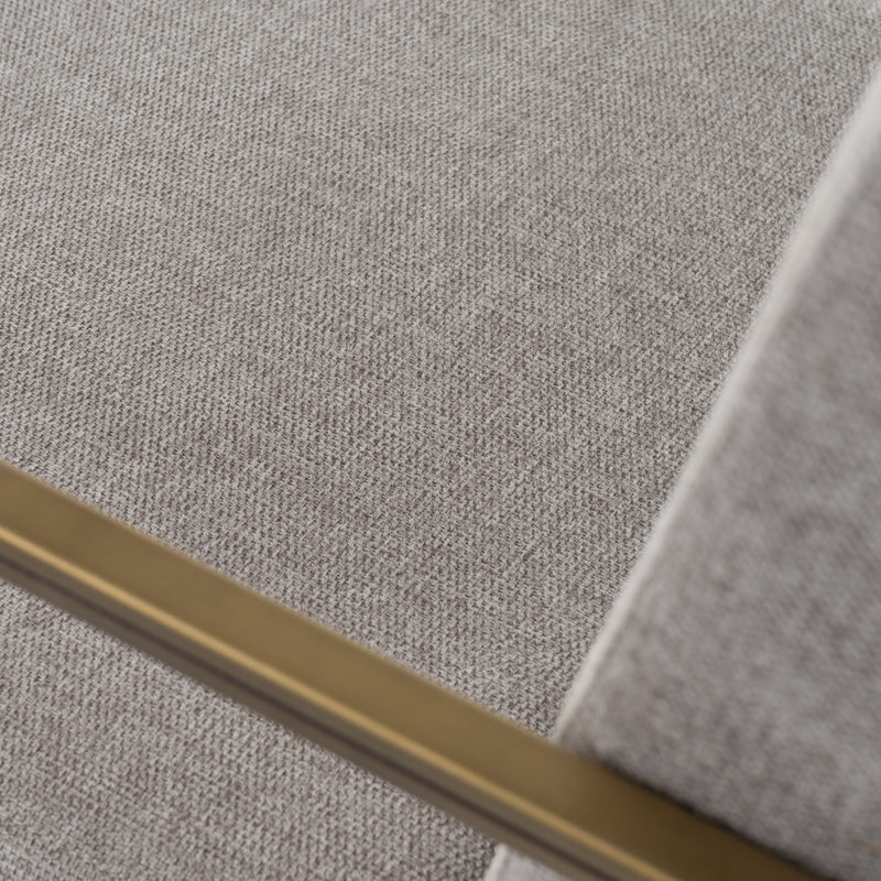 Burnham - Modern Light Grey & Brass Arm Dining Chair — view 2