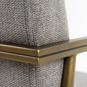 Burnham - Modern Light Grey & Brass Arm Dining Chair — view 3