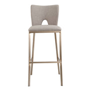 Burton - Glam Greige Fabric + Brass Bar Stool (Set of 2) — view 5