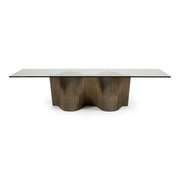 Byer - Modern Glass + Grey Ash Dining Table — view 2