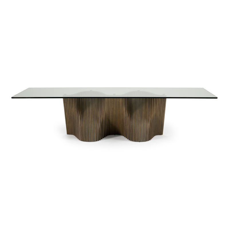 Byer - Modern Glass + Grey Ash Dining Table — view 2