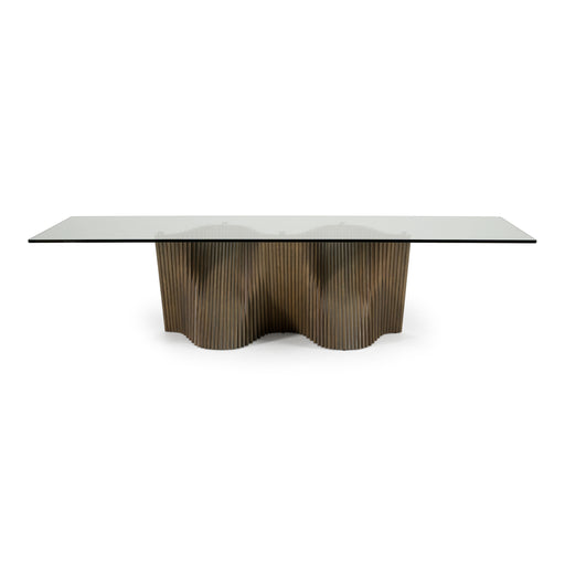 Byer - Modern Glass + Grey Ash Dining Table — view 2