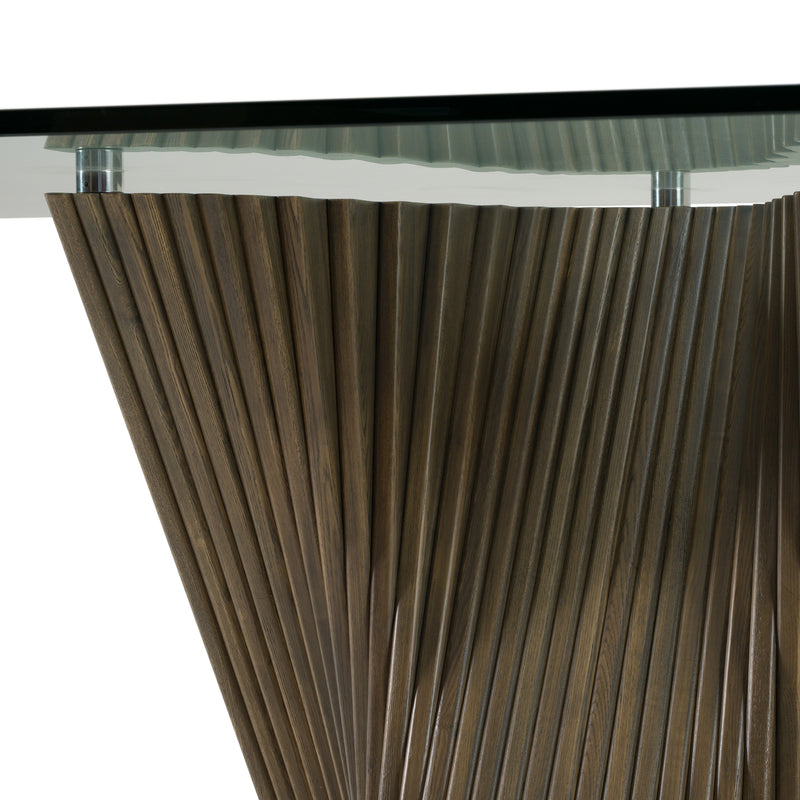 Byer - Modern Glass + Grey Ash Dining Table — view 5