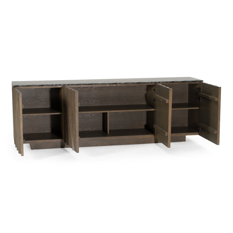 Byer - Modern Grey Ash + Marble Buffet — view 3
