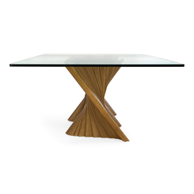 Byer - Modern Glass + Walnut Dining Table — view 2