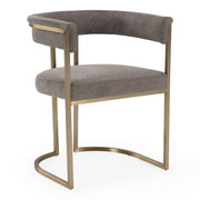 Byron - Modern Grey Fabric + Antique Brass Dining Chair — view 5