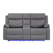 Blanche - Console Reclining Loveseat With LED Lights And Speakers - R&R Furniture Gallery (Fountain Valley, CA)