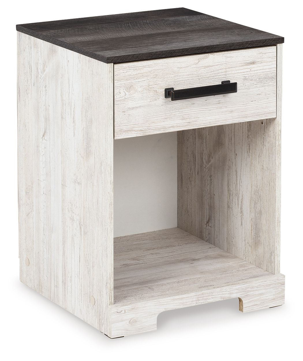 Shawburn - One Drawer Night Stand - Whitewash / Charcoal Gray - R&R Furniture Gallery (Fountain Valley, CA)