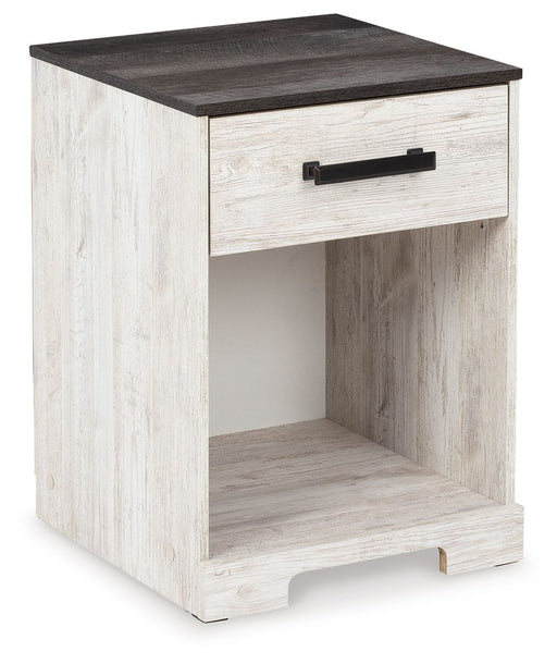 Shawburn - One Drawer Night Stand - Whitewash / Charcoal Gray - R&R Furniture Gallery (Fountain Valley, CA)