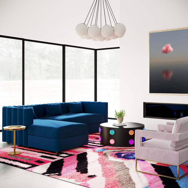 Callie - Velvet Sectional - LAF - R&R Furniture Gallery (Fountain Valley, CA)