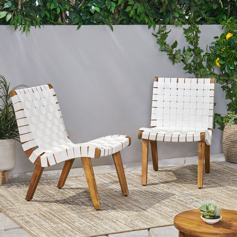 White Charlotte lounge chair by Noble House, modern and comfortable seating with sleek design, perfect for living rooms or lounges.