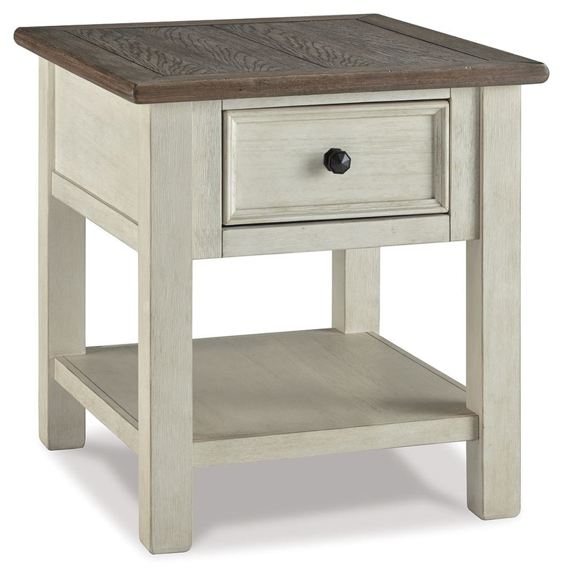 Bolanburg - Rectangular End Table - White / Brown / Beige - R&R Furniture Gallery (Fountain Valley, CA)