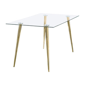 Gilman Rectangular 64-inch Glass Top Dining Table Gold