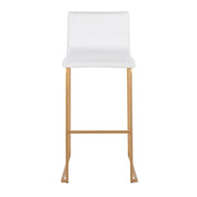 Pair of Lumi Source Mara contemporary upholstered barstools with sleek design and cushioned seats, set of two for modern bar or counter.