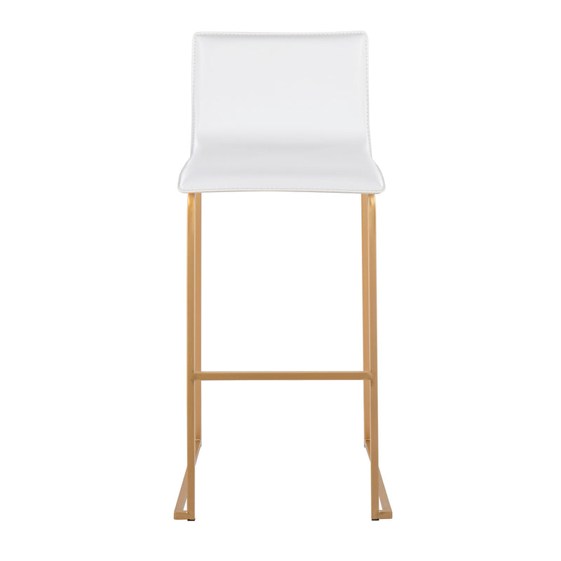Pair of Lumi Source Mara contemporary upholstered barstools with sleek design and cushioned seats, set of two for modern bar or counter.
