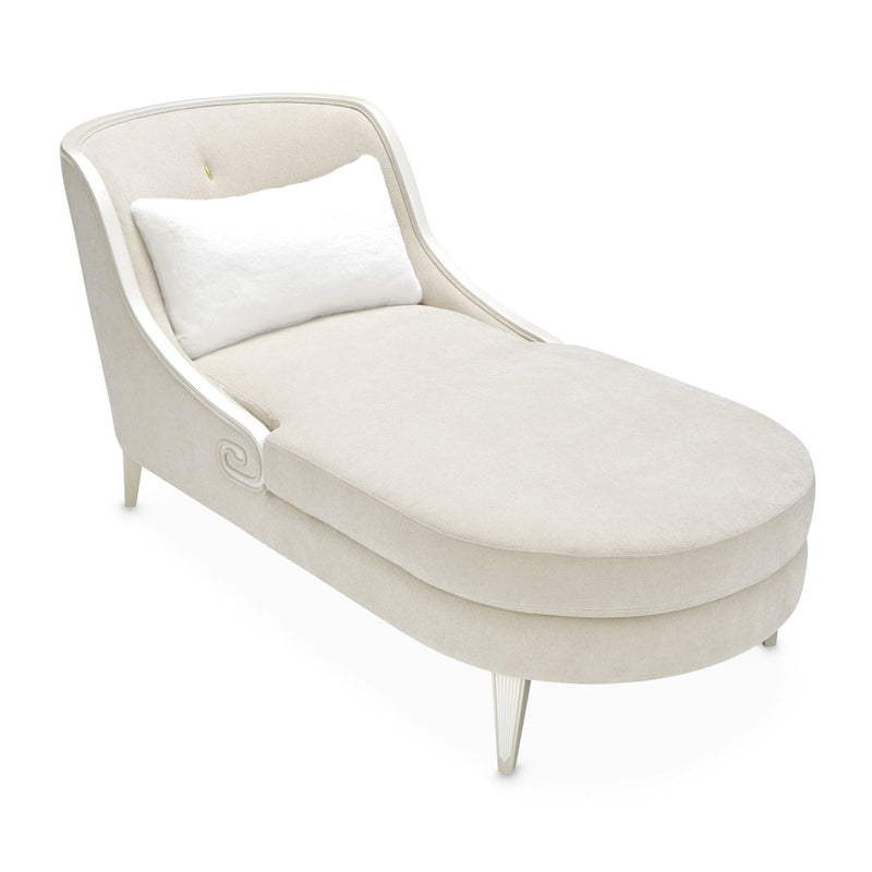 La Marisia - Chenille Chaise - Tranquil / Light Champagne - R&R Furniture Gallery (Fountain Valley, CA)