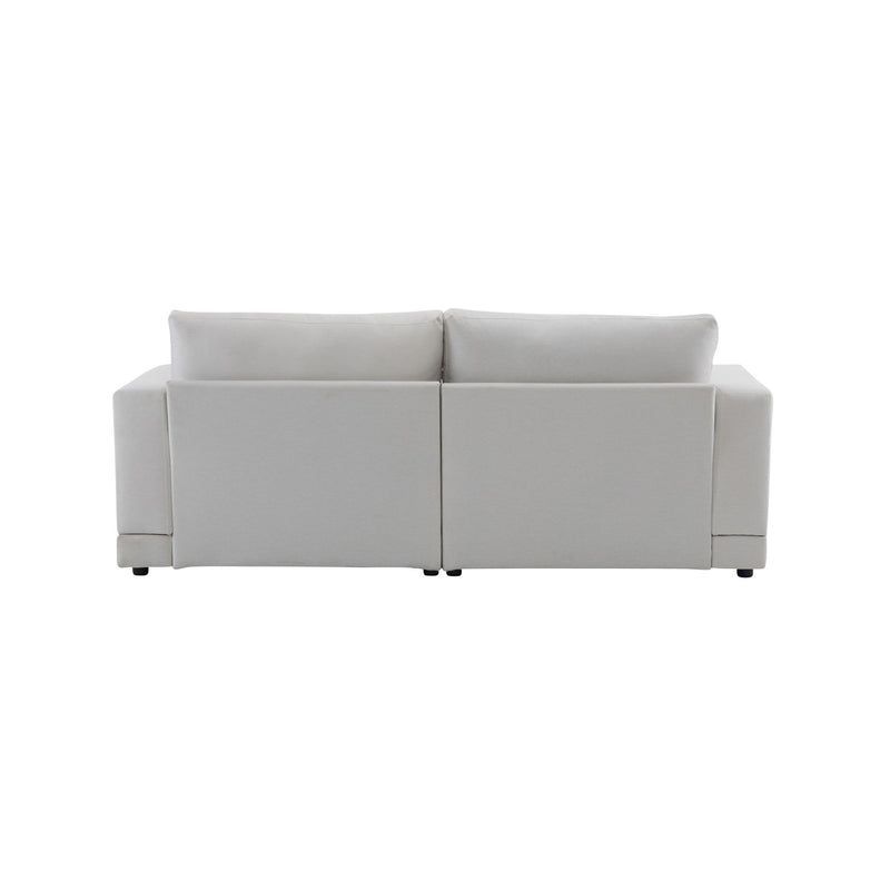 Modern Square Arm Sofa With Soft Fabric Upholstery, Deep Cushions - R&R Furniture Gallery (Fountain Valley, CA)
