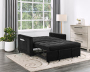 Maeve - Convertible Sleeper Loveseat With Tufting and Side Pocket - Black - R&R Furniture Gallery (Fountain Valley, CA)