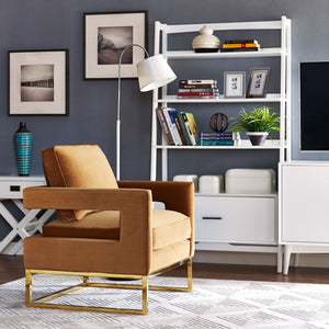 Avery - Velvet Chair With Polished Gold Base - R&R Furniture Gallery (Fountain Valley, CA)
