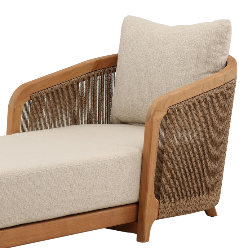 Cian - Outdoor Chaise - Sand And Natural