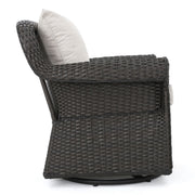 Amaya - Outdoor Swivel Rocker Chair With Water Resistant Cushions - Brown / Beige - R&R Furniture Gallery (Fountain Valley, CA)