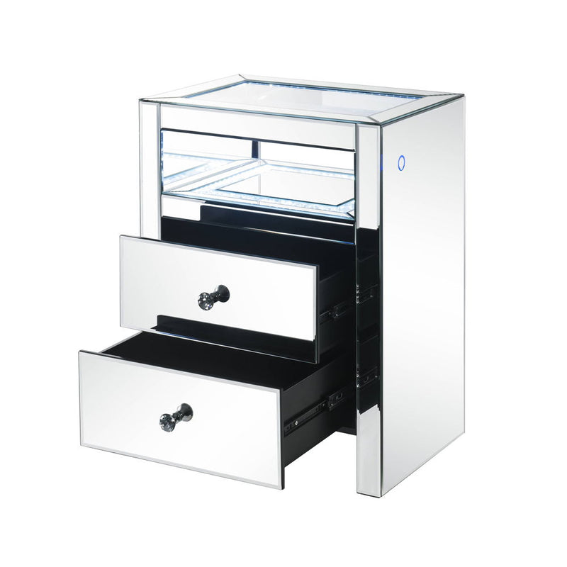 Dominic - Accent Table With LED - Mirrored - R&R Furniture Gallery (Fountain Valley, CA)