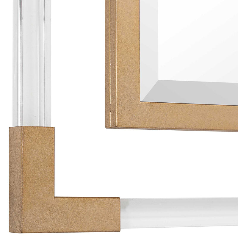 Uttermost Balkan Iron Wall Mirror with decorative black iron frame, showcasing a stylish and modern design for home decor.