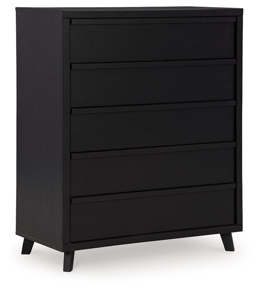 Danziar - Five Drawer Wide Chest - Black - R&R Furniture Gallery (Fountain Valley, CA)