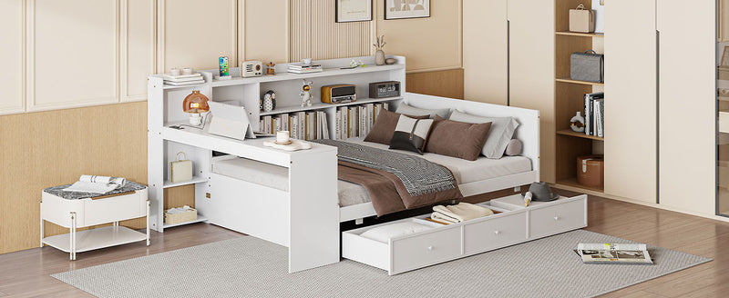 Daybed With 3 Drawers USB Ports And Desk - R&R Furniture Gallery (Fountain Valley, CA)