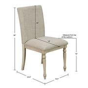 Fiona - Upholstered Dining Chair With Turned Legs (Set of 2) - Light Gray - R&R Furniture Gallery (Fountain Valley, CA)