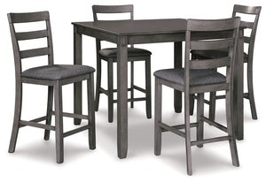 Bridson - Square Counter TBL Set (Set of 5) - Gray - R&R Furniture Gallery (Fountain Valley, CA)