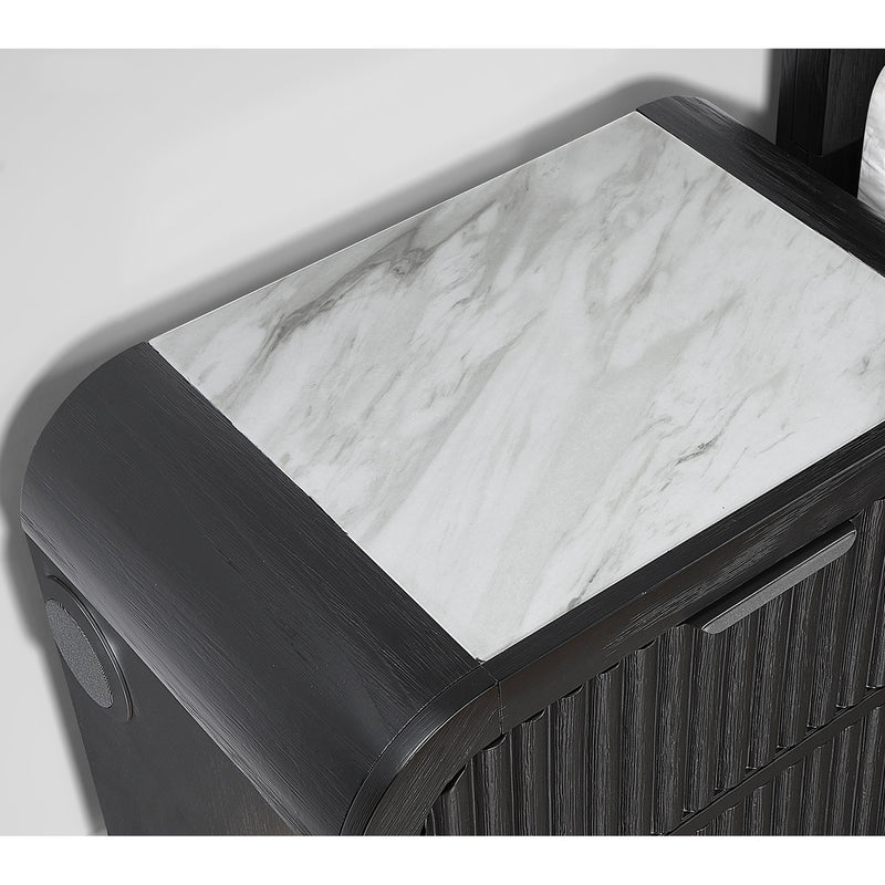 Beverly - Dresser With LED Light, Edge Pulls - White / Black - R&R Furniture Gallery (Fountain Valley, CA)
