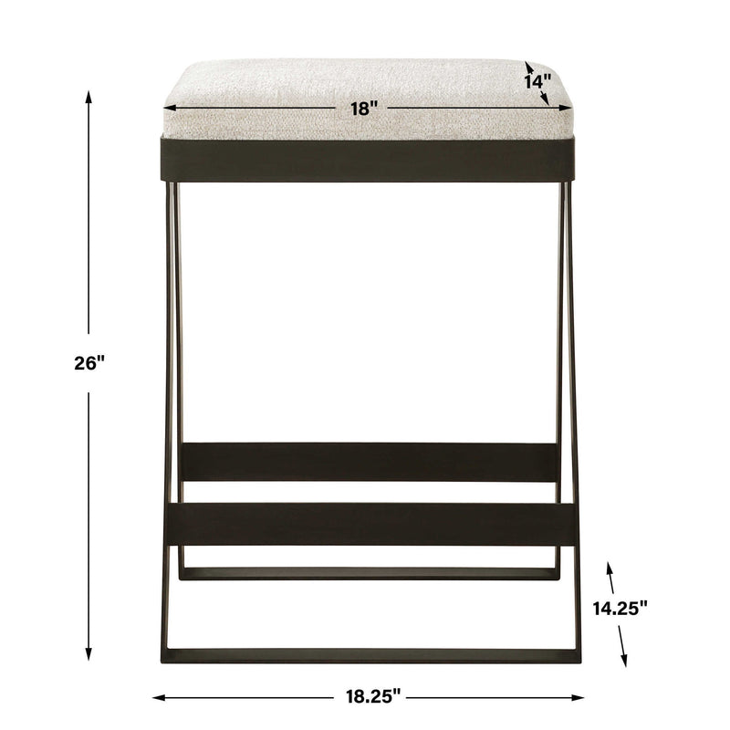 Hover - Iron Counter Stool - Black