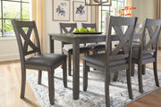 Caitbrook - RECT DRM Table Set (Set of 7) - Gray - R&R Furniture Gallery (Fountain Valley, CA)
