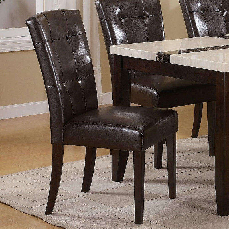 Britney - 20" Side Chair (Set of 2) - Espresso Synthetic Leather & Walnut - R&R Furniture Gallery (Fountain Valley, CA)