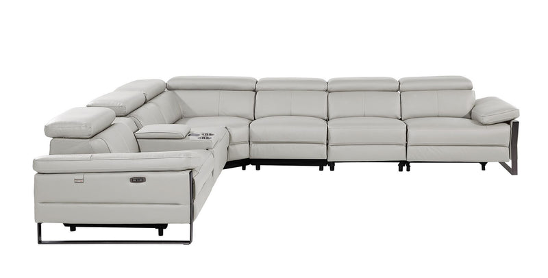1246 - 7-Piece L-Shaped Modular Power Reclining Sectional With 4 Power Recliners And Power Headrests