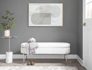 Lumi Source Chloe contemporary glam storage bench with upholstered seating and decorative detailing, ideal for living room or entryway.