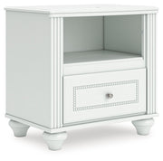 Kozlani - One Drawer Night Stand - White - R&R Furniture Gallery (Fountain Valley, CA)