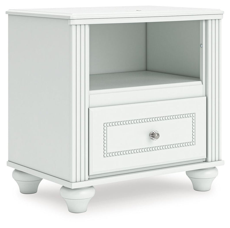 Kozlani - One Drawer Night Stand - White - R&R Furniture Gallery (Fountain Valley, CA)