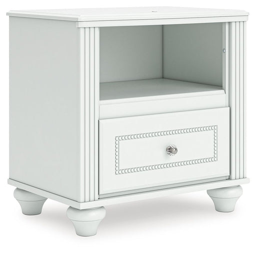 Kozlani - One Drawer Night Stand - White - R&R Furniture Gallery (Fountain Valley, CA)