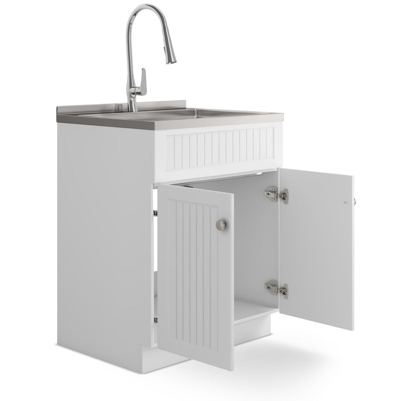 Beckham - Laundry Cabinet & Faucet And Stainless Steel Sink - R&R Furniture Gallery (Fountain Valley, CA)