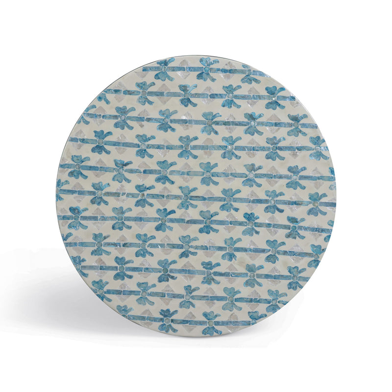 Lady - Capiz Shell Round Side Table - Blue Ribbon - R&R Furniture Gallery (Fountain Valley, CA)
