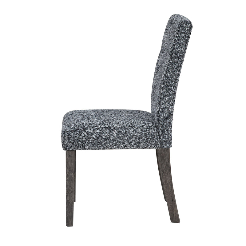 Pair of gray Sharon dining chairs with extended backrest from Global Furniture USA, set of 2, modern and comfortable seating.