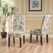 Contemporary Dining Chair Set With Rubberwood Legs - White / Blue - R&R Furniture Gallery (Fountain Valley, CA)