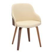 Lumi Source Bacci mid-century modern arm dining chair with wooden legs and upholstered seat, stylish and comfortable for dining rooms