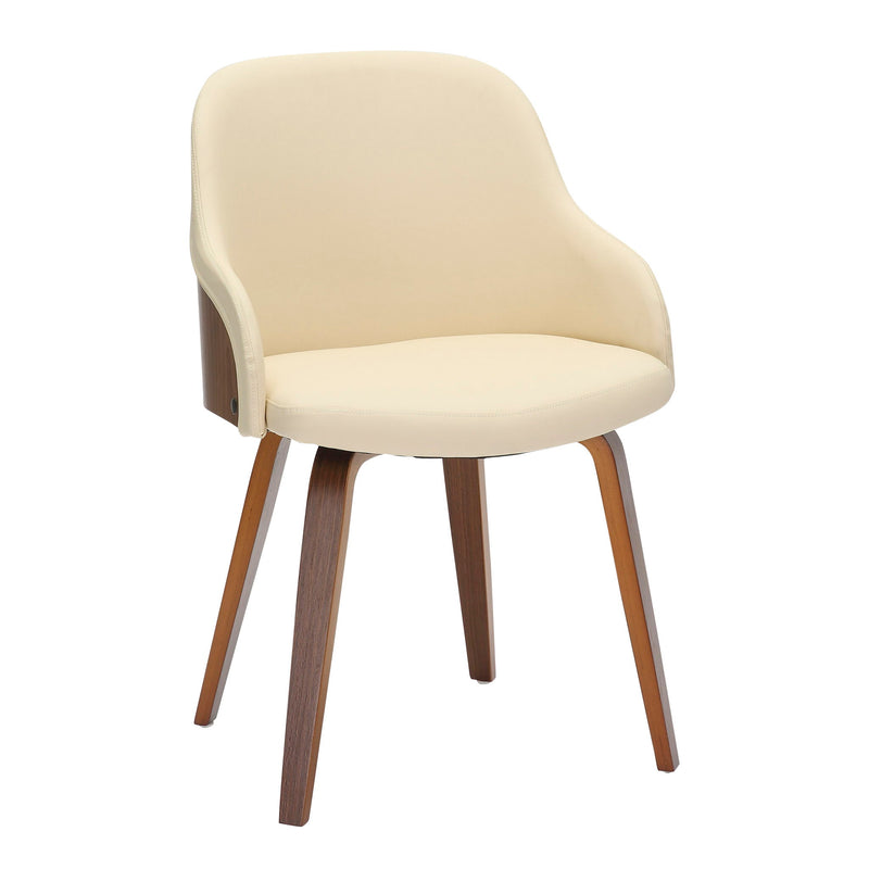 Lumi Source Bacci mid-century modern arm dining chair with wooden legs and upholstered seat, stylish and comfortable for dining rooms