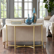 Bordeaux - Console Table - White / Gold - R&R Furniture Gallery (Fountain Valley, CA)
