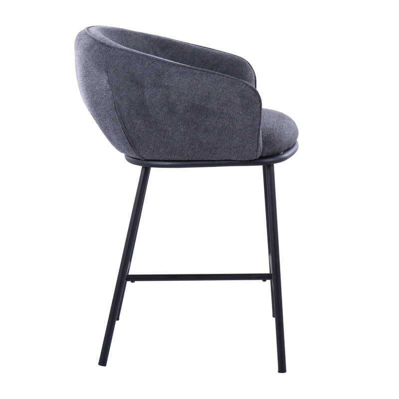 Set of two Ashland contemporary counter stools by Lumi Source with sleek design and wooden legs, shown from front view.